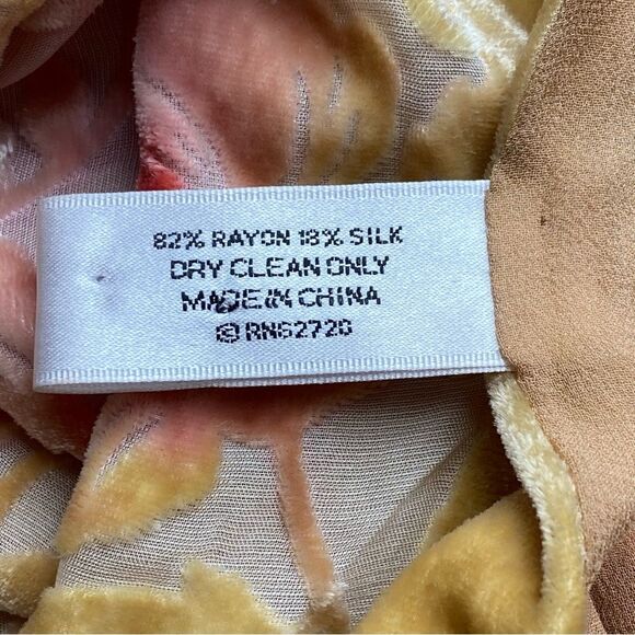 Rare Vintage Oscar de la Renta Floral Ombre Silk and Velvet Burned Out Scarf - Picture 15 of 15